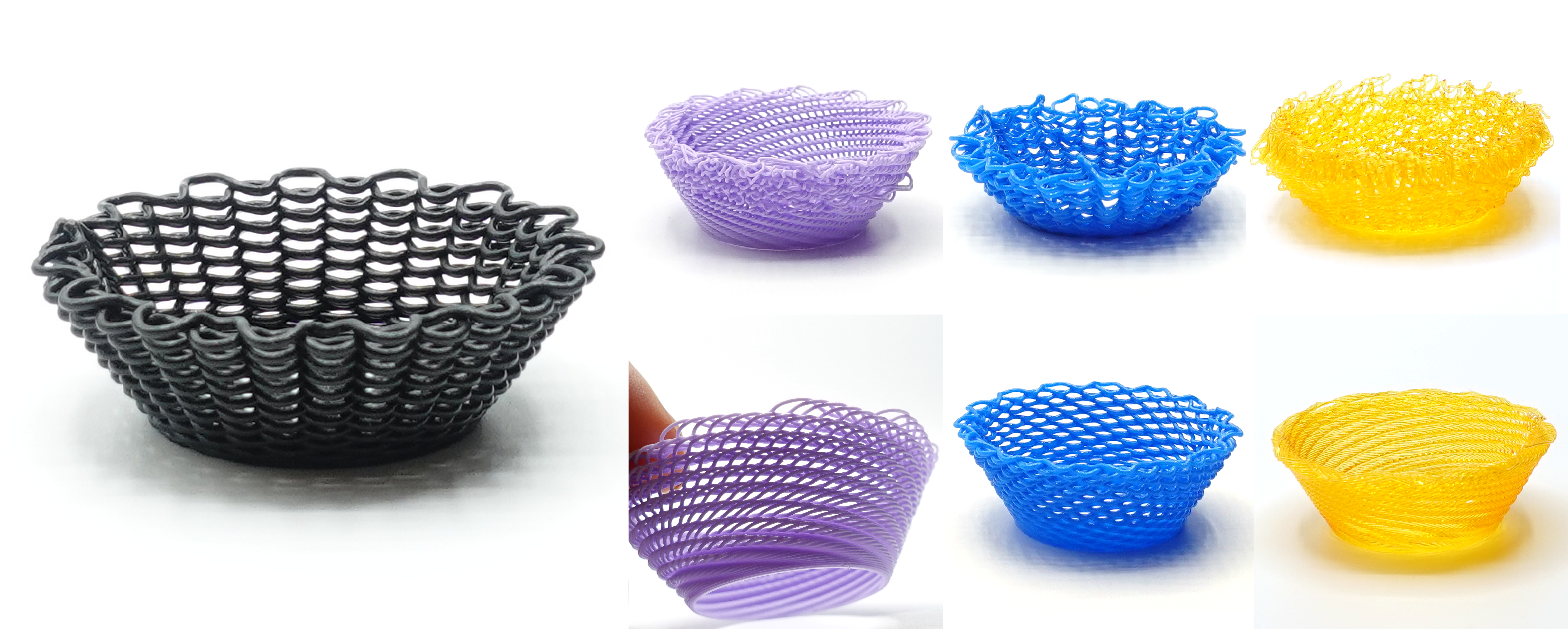 a sequence of play dough 3D prints